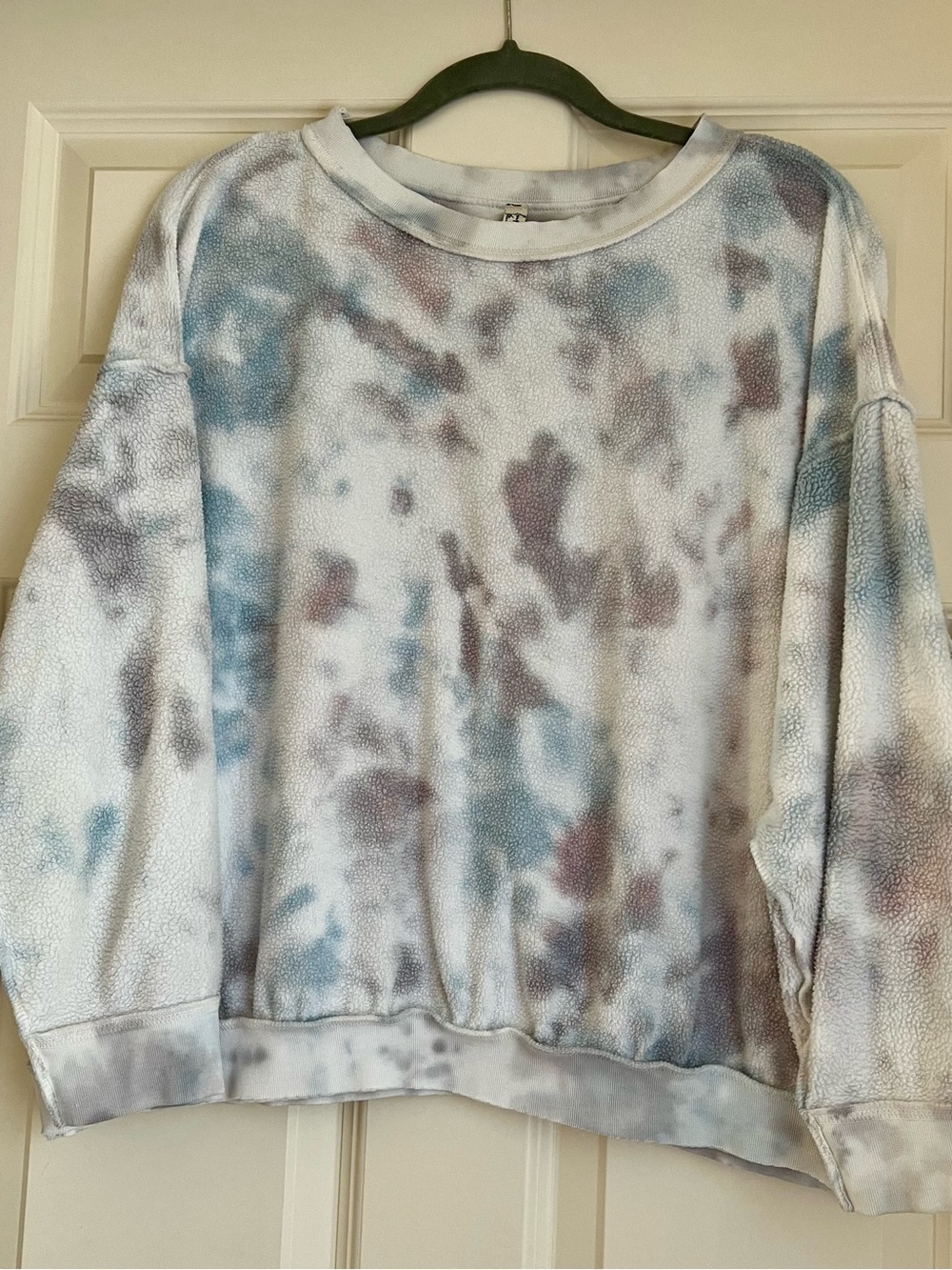 Intimately “Free People” Tie-Dye Pullover Sweatshirt in Blue and Brown